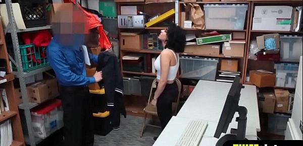  Busty mexican shoplifter woman gets fucked on a table